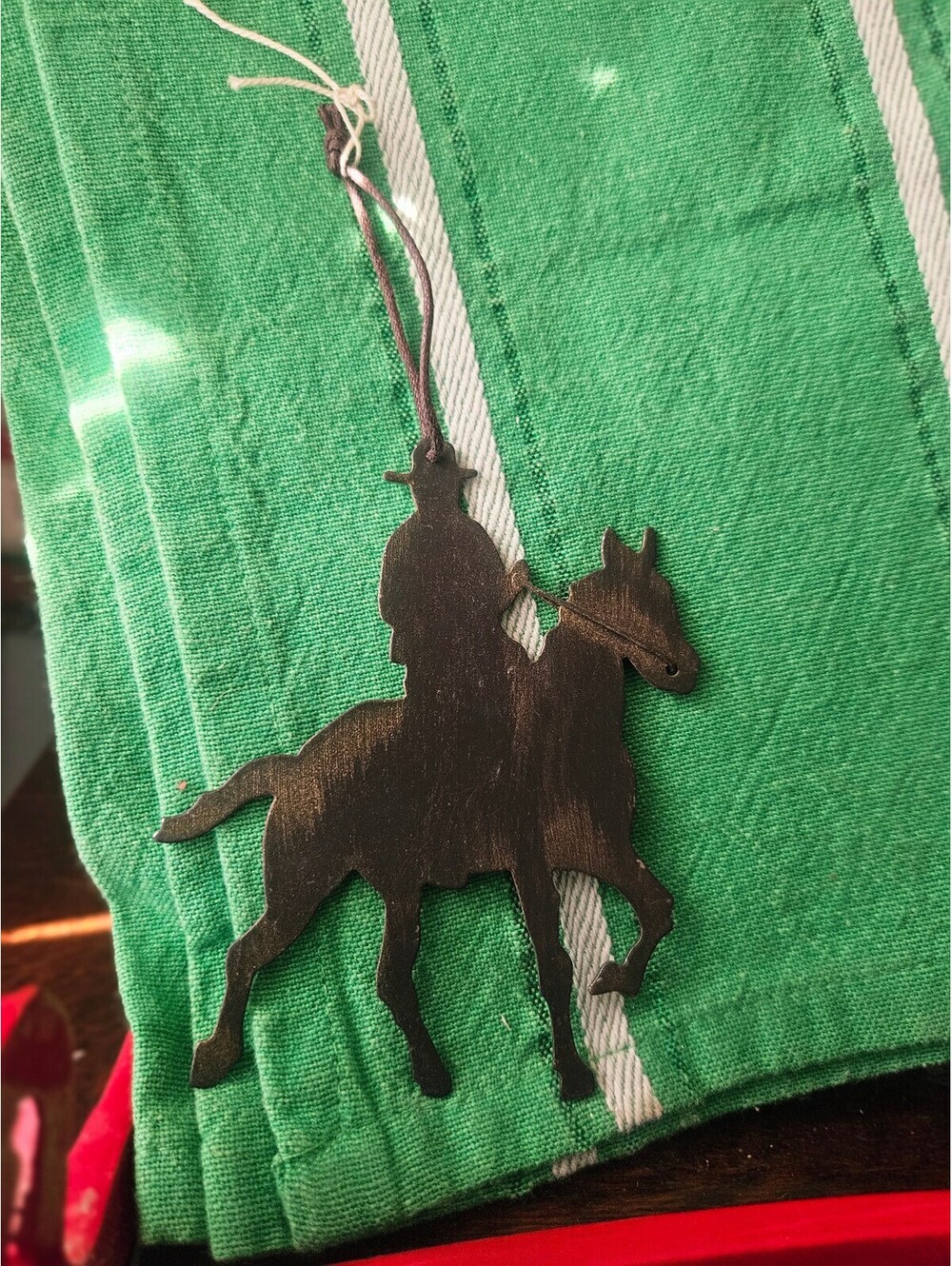 Vintage Metal Cowboy Ornament